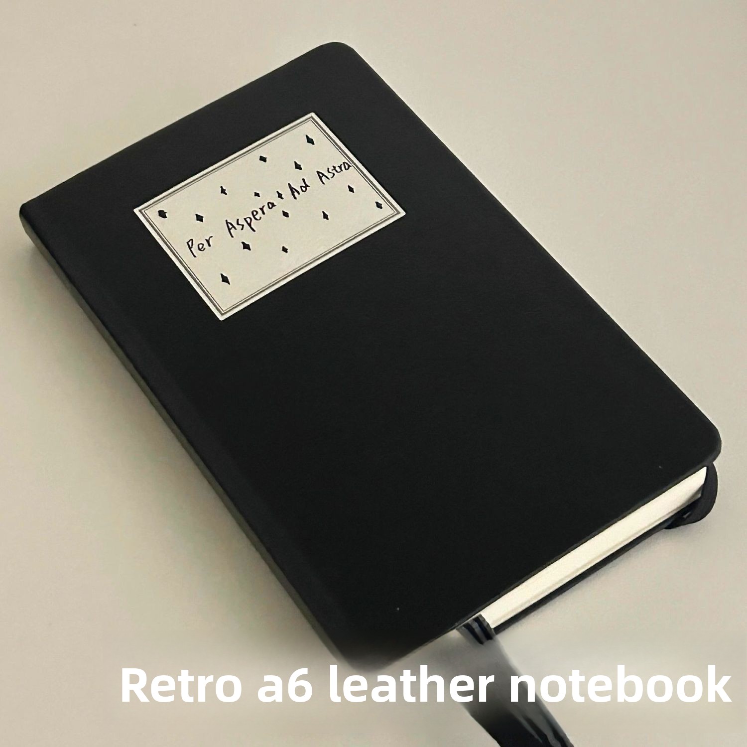 Vintage Leather Journal Notebook - 빈티지 A6 블랙 가죽 저널 고급