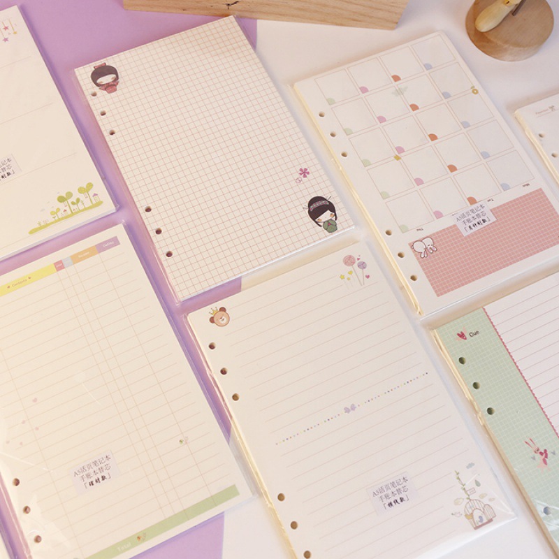 A5 Spiral Dotted Grid Notebook - Kawayi A5 A6 루스 리프 노트