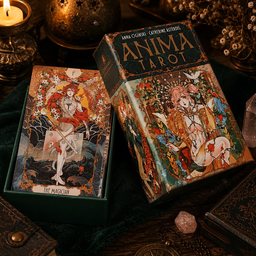 Tarot Deck With Guidebook - 화려한 애니메이션 스타일 일러스트로 이중 엠보싱