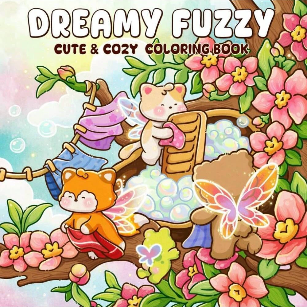 Adult Coloring Book Stress Relief - 성인을 위한 꿈같고 푹신하고 귀엽고 아늑한