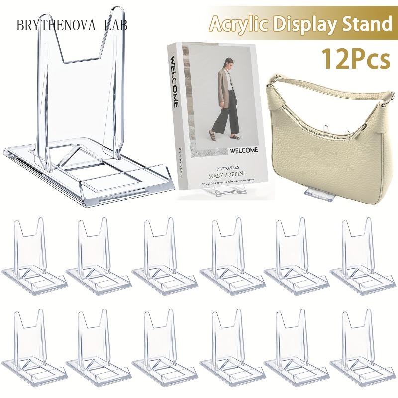 Clear Acrylic Book Stand Holder - 12pcs 5/투명 아크릴 디스플레이 스탠드 소형