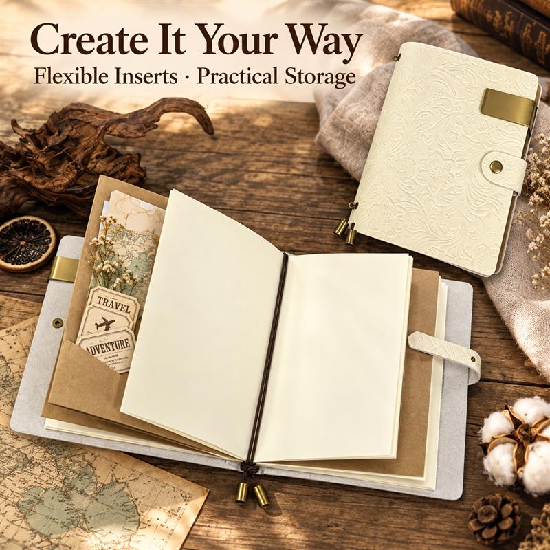 최고급 가죽(A6 사이즈)으로 제작된 여행용 노트, 빈 - Vintage Leather Journal Notebook 리뷰 및 가격