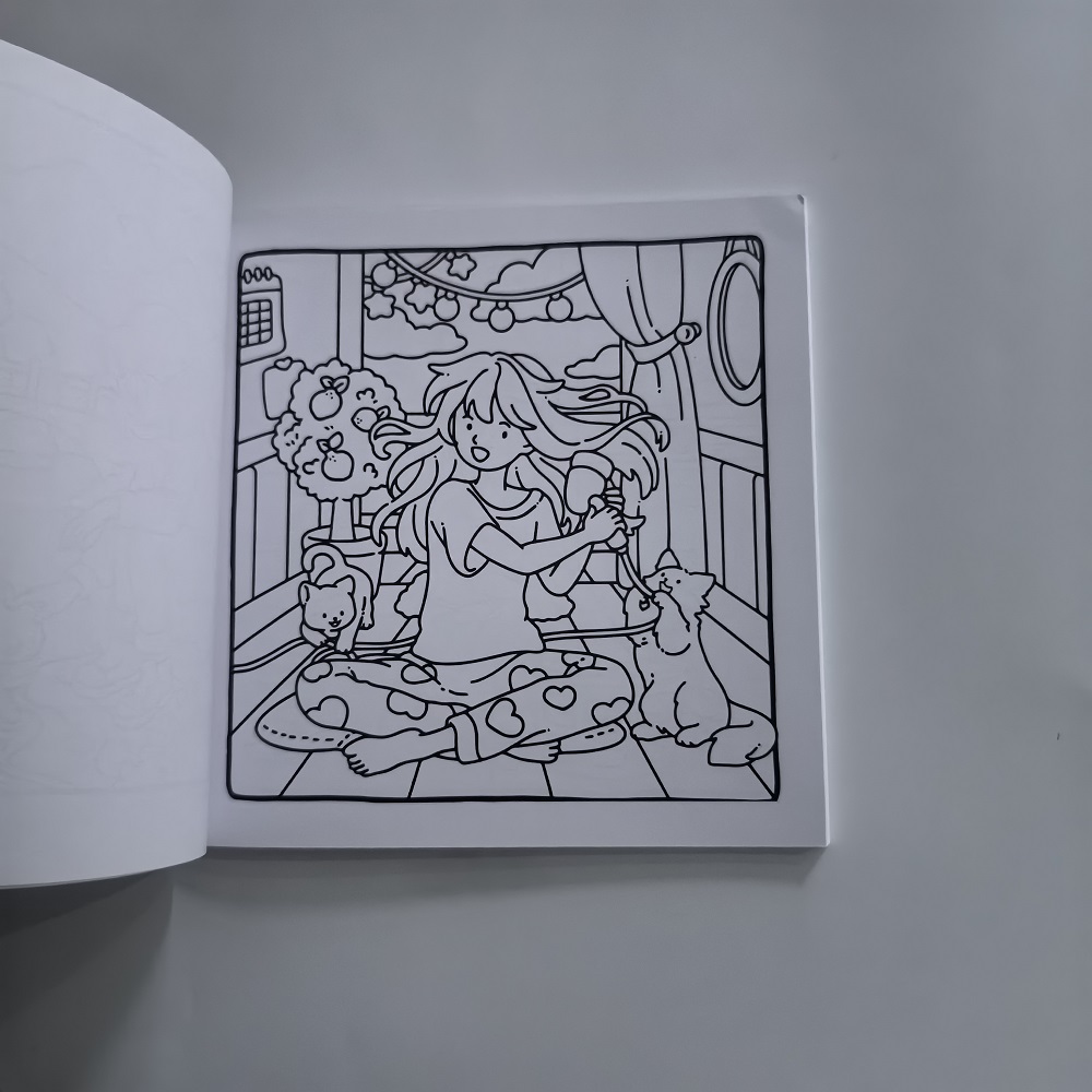 고양이와 소녀 귀여운 성인용 색칠책 스트레스 해소 그림 - Adult Coloring Book Stress Relief 리뷰 및 가격