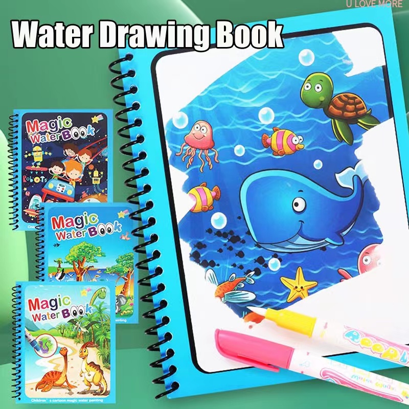 마술 책 물 그리기 몬테소리 장난감, 재사용 가능한 색 - Reusable Water Magic Coloring Book 리뷰 및 가격