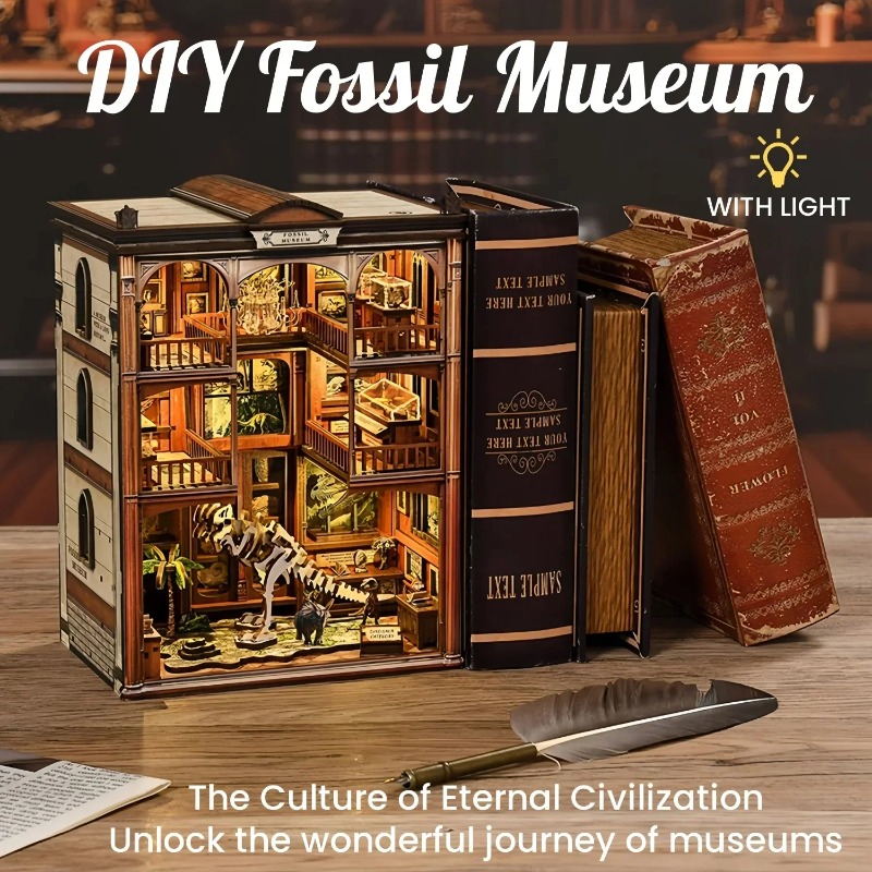 DIY 북 누크 선반 인서트 키트 화석 박물관 북엔드  - Diy Wooden Book Nook Kit Shelf Insert 리뷰 및 가격