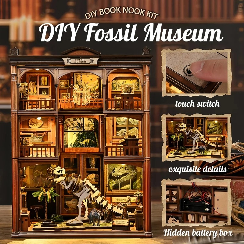 DIY 북 누크 선반 인서트 키트 화석 박물관 북엔드  - Diy Wooden Book Nook Kit Shelf Insert 리뷰 및 가격