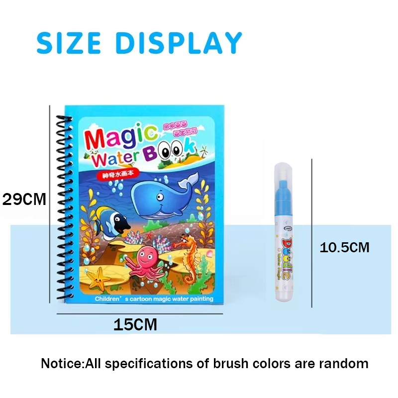 재사용 가능한 물채색 물펜 어린이 낙서 마법 물 그림책 - Reusable Water Magic Coloring Book 리뷰 및 가격