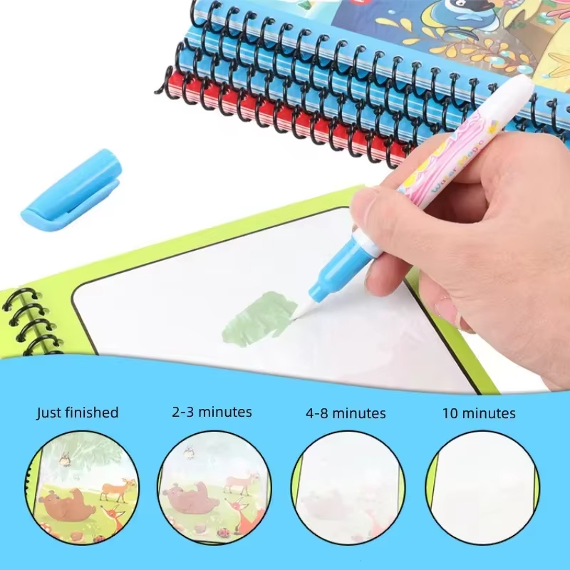 재사용 가능한 물채색 물펜 어린이 낙서 마법 물 그림책 - Reusable Water Magic Coloring Book 리뷰 및 가격